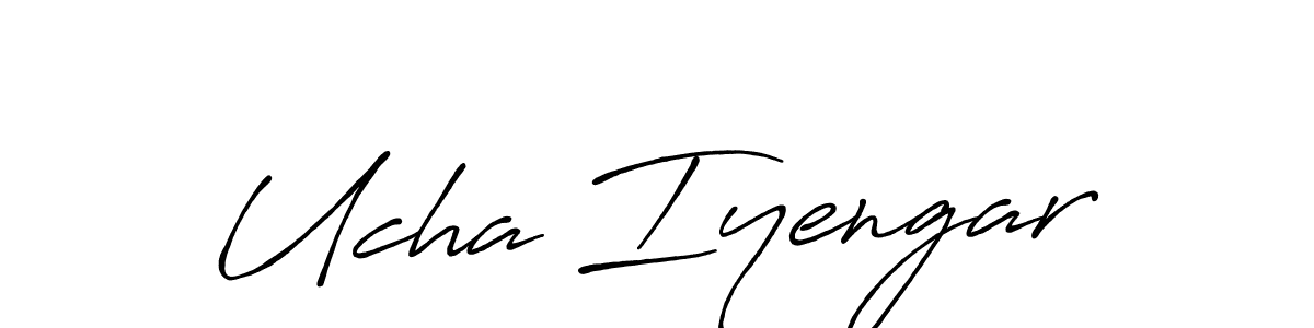 This is the best signature style for the Ucha Iyengar name. Also you like these signature font (Antro_Vectra_Bolder). Mix name signature. Ucha Iyengar signature style 7 images and pictures png