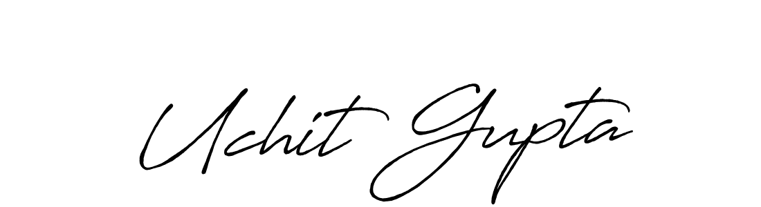 The best way (Antro_Vectra_Bolder) to make a short signature is to pick only two or three words in your name. The name Uchit Gupta include a total of six letters. For converting this name. Uchit Gupta signature style 7 images and pictures png