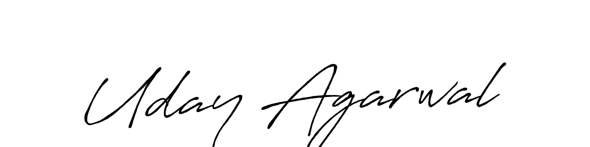 How to make Uday Agarwal name signature. Use Antro_Vectra_Bolder style for creating short signs online. This is the latest handwritten sign. Uday Agarwal signature style 7 images and pictures png