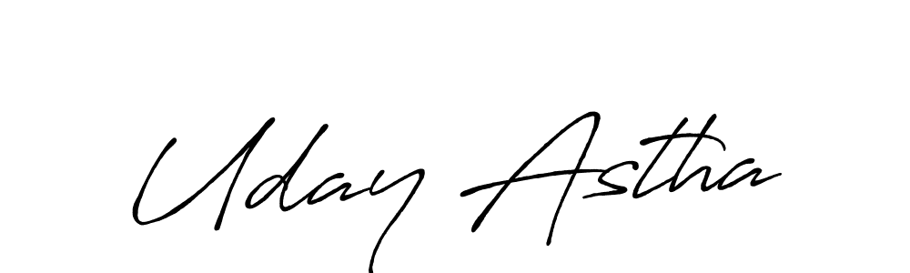 Similarly Antro_Vectra_Bolder is the best handwritten signature design. Signature creator online .You can use it as an online autograph creator for name Uday Astha. Uday Astha signature style 7 images and pictures png