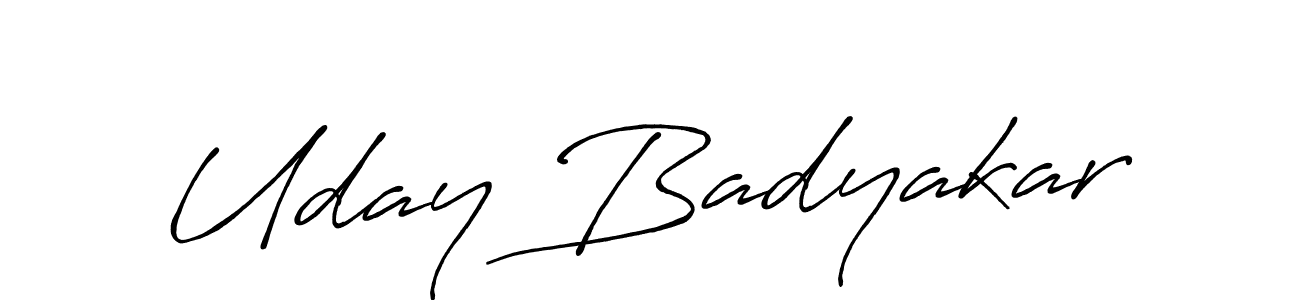 Create a beautiful signature design for name Uday Badyakar. With this signature (Antro_Vectra_Bolder) fonts, you can make a handwritten signature for free. Uday Badyakar signature style 7 images and pictures png