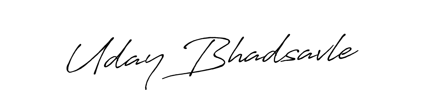 How to make Uday Bhadsavle name signature. Use Antro_Vectra_Bolder style for creating short signs online. This is the latest handwritten sign. Uday Bhadsavle signature style 7 images and pictures png