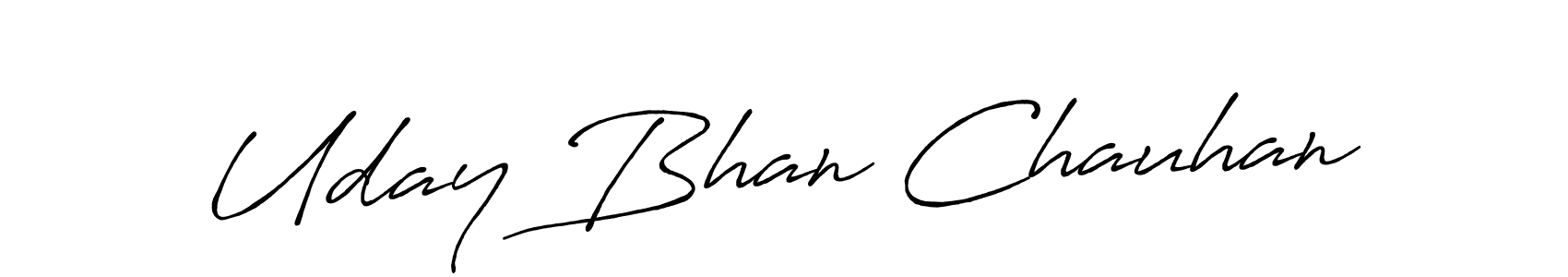 The best way (Antro_Vectra_Bolder) to make a short signature is to pick only two or three words in your name. The name Uday Bhan Chauhan include a total of six letters. For converting this name. Uday Bhan Chauhan signature style 7 images and pictures png