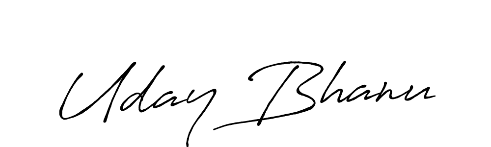 How to make Uday Bhanu name signature. Use Antro_Vectra_Bolder style for creating short signs online. This is the latest handwritten sign. Uday Bhanu signature style 7 images and pictures png