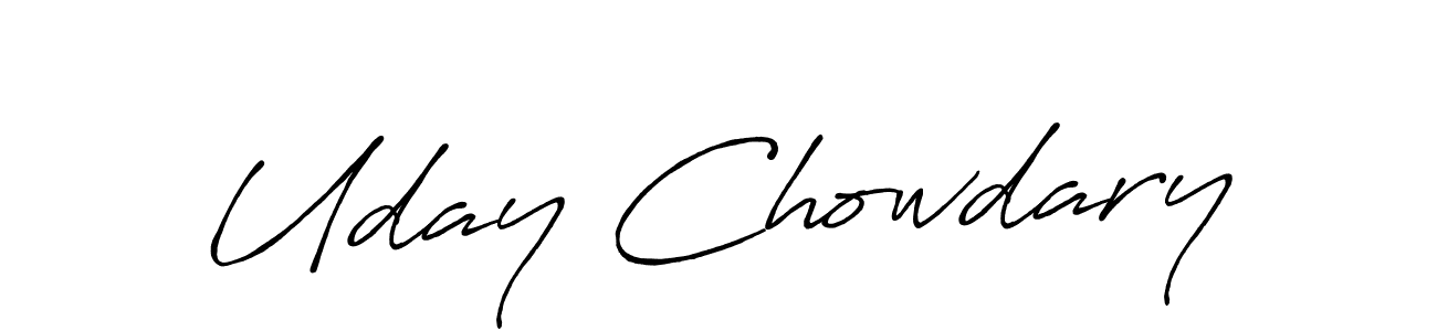 Similarly Antro_Vectra_Bolder is the best handwritten signature design. Signature creator online .You can use it as an online autograph creator for name Uday Chowdary. Uday Chowdary signature style 7 images and pictures png