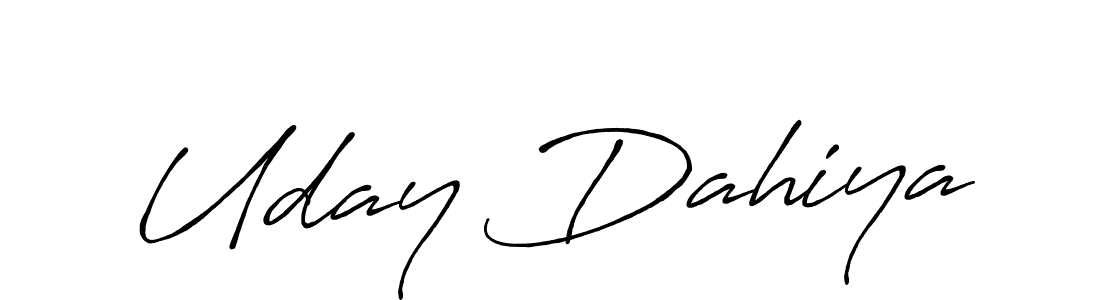 Design your own signature with our free online signature maker. With this signature software, you can create a handwritten (Antro_Vectra_Bolder) signature for name Uday Dahiya. Uday Dahiya signature style 7 images and pictures png