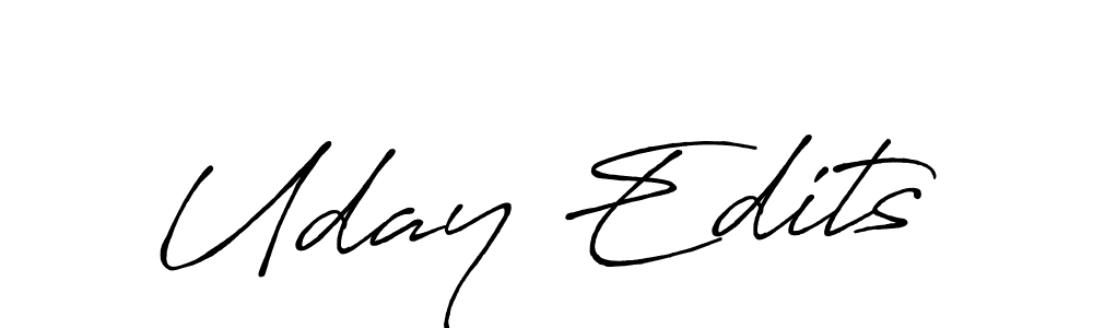 How to make Uday Edits signature? Antro_Vectra_Bolder is a professional autograph style. Create handwritten signature for Uday Edits name. Uday Edits signature style 7 images and pictures png