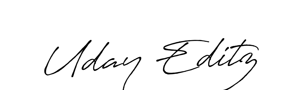 Create a beautiful signature design for name Uday Editz. With this signature (Antro_Vectra_Bolder) fonts, you can make a handwritten signature for free. Uday Editz signature style 7 images and pictures png