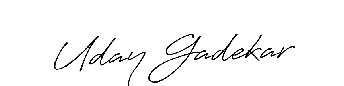 You can use this online signature creator to create a handwritten signature for the name Uday Gadekar. This is the best online autograph maker. Uday Gadekar signature style 7 images and pictures png