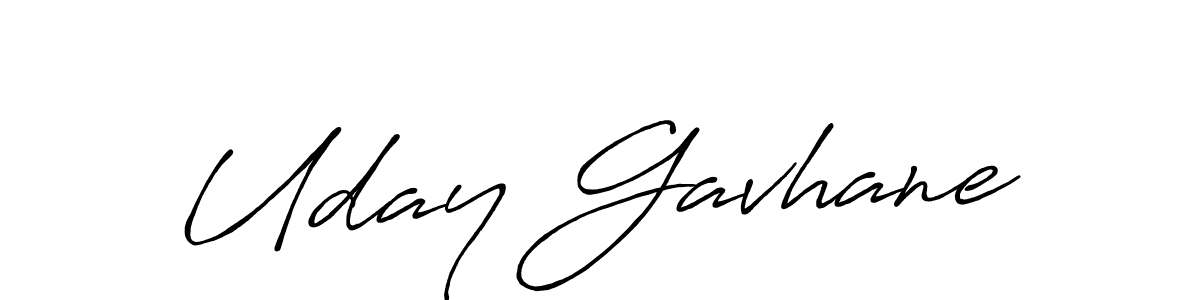 How to make Uday Gavhane name signature. Use Antro_Vectra_Bolder style for creating short signs online. This is the latest handwritten sign. Uday Gavhane signature style 7 images and pictures png