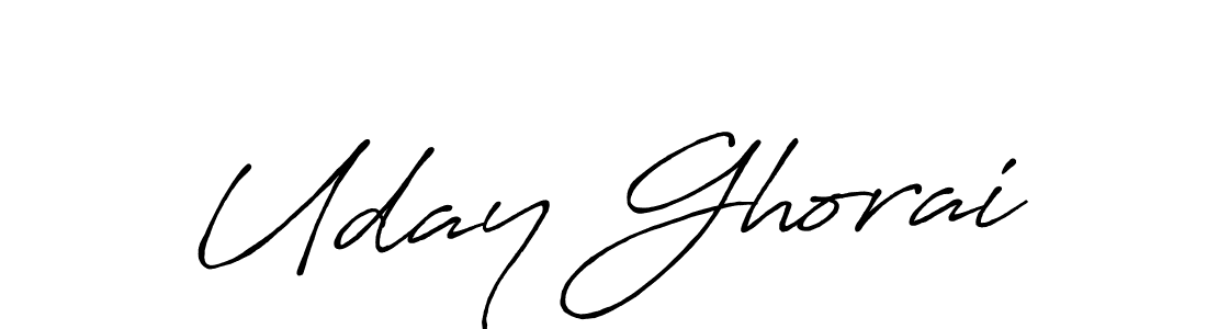 How to make Uday Ghorai name signature. Use Antro_Vectra_Bolder style for creating short signs online. This is the latest handwritten sign. Uday Ghorai signature style 7 images and pictures png