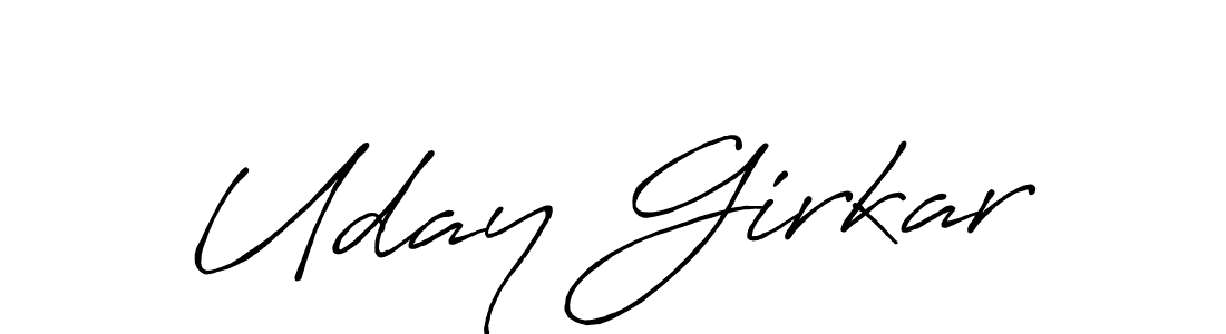 How to make Uday Girkar name signature. Use Antro_Vectra_Bolder style for creating short signs online. This is the latest handwritten sign. Uday Girkar signature style 7 images and pictures png