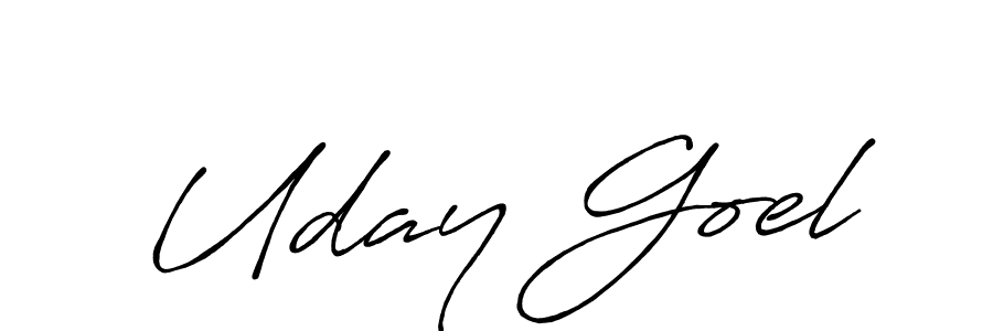 Also You can easily find your signature by using the search form. We will create Uday Goel name handwritten signature images for you free of cost using Antro_Vectra_Bolder sign style. Uday Goel signature style 7 images and pictures png