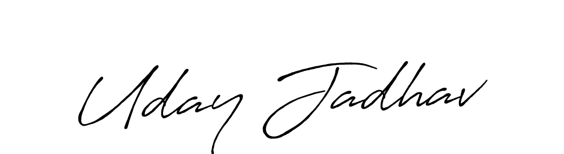 Design your own signature with our free online signature maker. With this signature software, you can create a handwritten (Antro_Vectra_Bolder) signature for name Uday Jadhav. Uday Jadhav signature style 7 images and pictures png