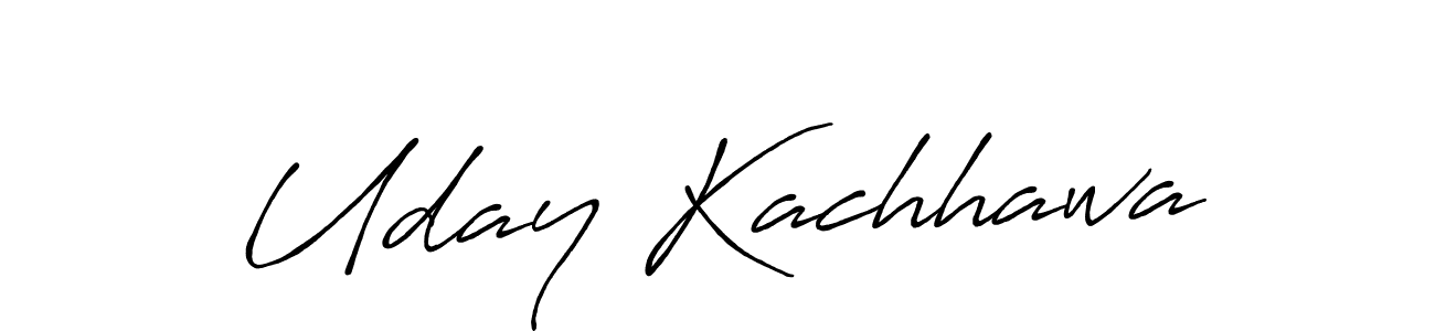 Antro_Vectra_Bolder is a professional signature style that is perfect for those who want to add a touch of class to their signature. It is also a great choice for those who want to make their signature more unique. Get Uday Kachhawa name to fancy signature for free. Uday Kachhawa signature style 7 images and pictures png