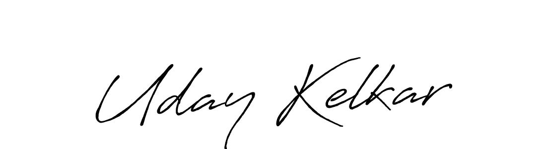 Create a beautiful signature design for name Uday Kelkar. With this signature (Antro_Vectra_Bolder) fonts, you can make a handwritten signature for free. Uday Kelkar signature style 7 images and pictures png