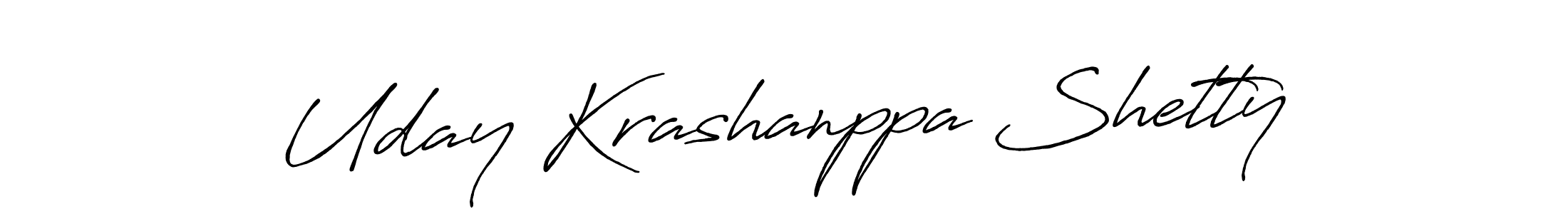 Create a beautiful signature design for name Uday Krashanppa Shetty. With this signature (Antro_Vectra_Bolder) fonts, you can make a handwritten signature for free. Uday Krashanppa Shetty signature style 7 images and pictures png