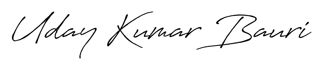 Download transparent PNG signature for name Uday Kumar Bauri styled with Antro_Vectra_Bolder font. Ready to paste directly into PDF and Word agreements. Uday Kumar Bauri signature style 7 images and pictures png