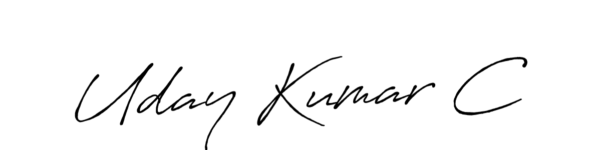 Uday Kumar C stylish signature style. Best Handwritten Sign (Antro_Vectra_Bolder) for my name. Handwritten Signature Collection Ideas for my name Uday Kumar C. Uday Kumar C signature style 7 images and pictures png