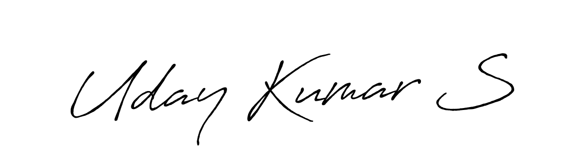 How to make Uday Kumar S name signature. Use Antro_Vectra_Bolder style for creating short signs online. This is the latest handwritten sign. Uday Kumar S signature style 7 images and pictures png