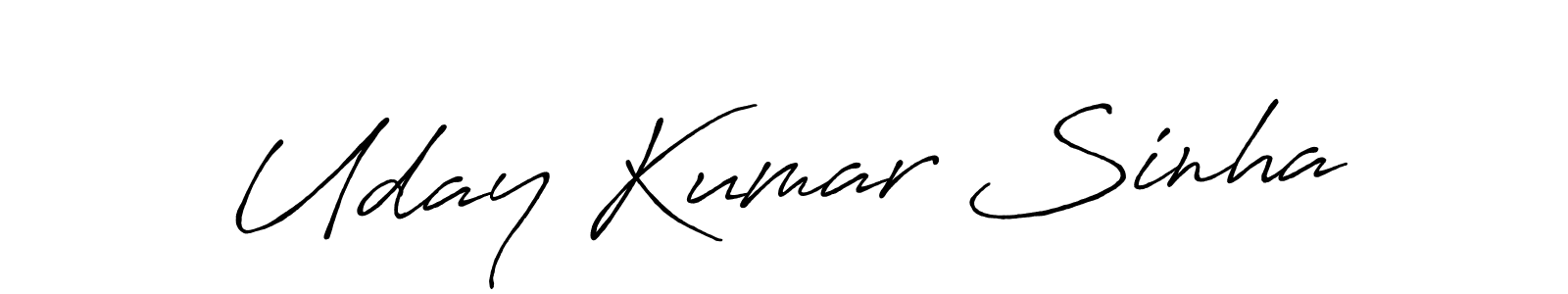 Create a beautiful signature design for name Uday Kumar Sinha. With this signature (Antro_Vectra_Bolder) fonts, you can make a handwritten signature for free. Uday Kumar Sinha signature style 7 images and pictures png