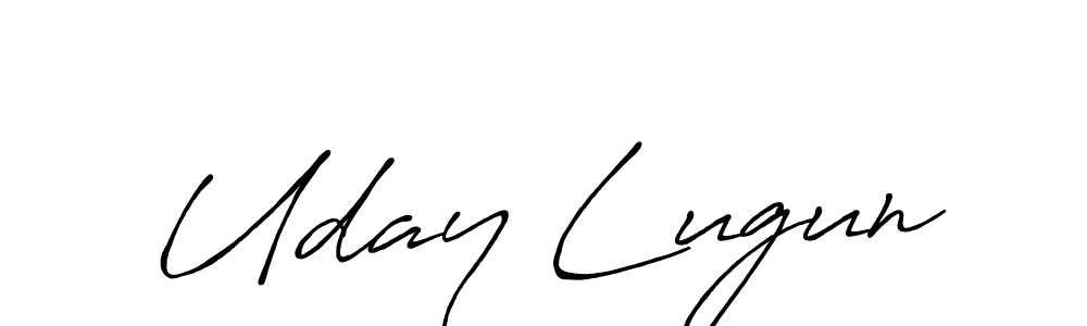 Use a signature maker to create a handwritten signature online. With this signature software, you can design (Antro_Vectra_Bolder) your own signature for name Uday Lugun. Uday Lugun signature style 7 images and pictures png