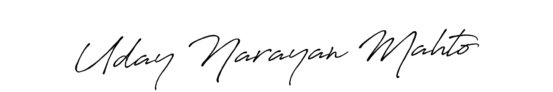 How to make Uday Narayan Mahto name signature. Use Antro_Vectra_Bolder style for creating short signs online. This is the latest handwritten sign. Uday Narayan Mahto signature style 7 images and pictures png