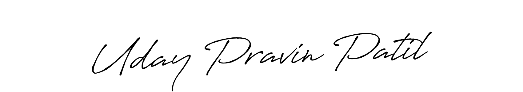 Make a beautiful signature design for name Uday Pravin Patil. With this signature (Antro_Vectra_Bolder) style, you can create a handwritten signature for free. Uday Pravin Patil signature style 7 images and pictures png