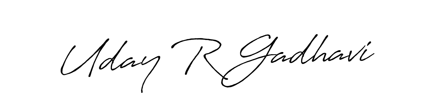 Design your own signature with our free online signature maker. With this signature software, you can create a handwritten (Antro_Vectra_Bolder) signature for name Uday R Gadhavi. Uday R Gadhavi signature style 7 images and pictures png
