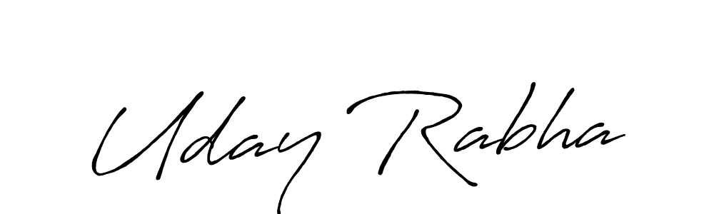 How to make Uday Rabha name signature. Use Antro_Vectra_Bolder style for creating short signs online. This is the latest handwritten sign. Uday Rabha signature style 7 images and pictures png