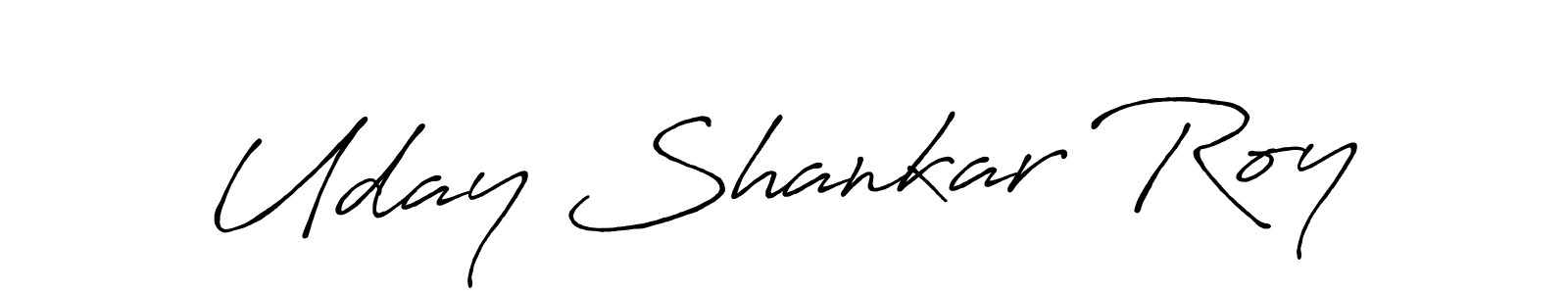 Antro_Vectra_Bolder is a professional signature style that is perfect for those who want to add a touch of class to their signature. It is also a great choice for those who want to make their signature more unique. Get Uday Shankar Roy name to fancy signature for free. Uday Shankar Roy signature style 7 images and pictures png