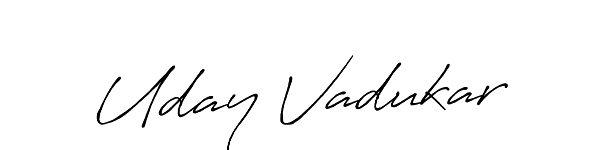 Use a signature maker to create a handwritten signature online. With this signature software, you can design (Antro_Vectra_Bolder) your own signature for name Uday Vadukar. Uday Vadukar signature style 7 images and pictures png