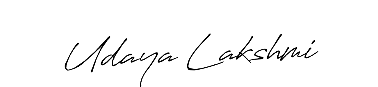 Use a signature maker to create a handwritten signature online. With this signature software, you can design (Antro_Vectra_Bolder) your own signature for name Udaya Lakshmi. Udaya Lakshmi signature style 7 images and pictures png