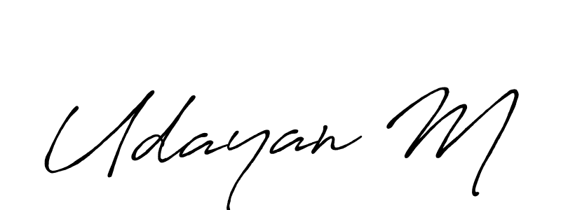 It looks lik you need a new signature style for name Udayan M. Design unique handwritten (Antro_Vectra_Bolder) signature with our free signature maker in just a few clicks. Udayan M signature style 7 images and pictures png