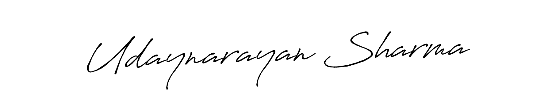 Make a beautiful signature design for name Udaynarayan Sharma. With this signature (Antro_Vectra_Bolder) style, you can create a handwritten signature for free. Udaynarayan Sharma signature style 7 images and pictures png