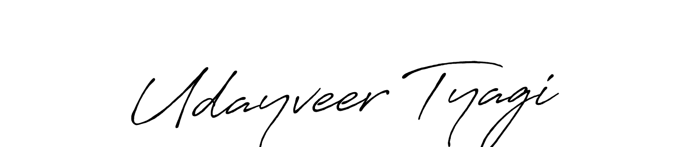 Make a beautiful signature design for name Udayveer Tyagi. With this signature (Antro_Vectra_Bolder) style, you can create a handwritten signature for free. Udayveer Tyagi signature style 7 images and pictures png