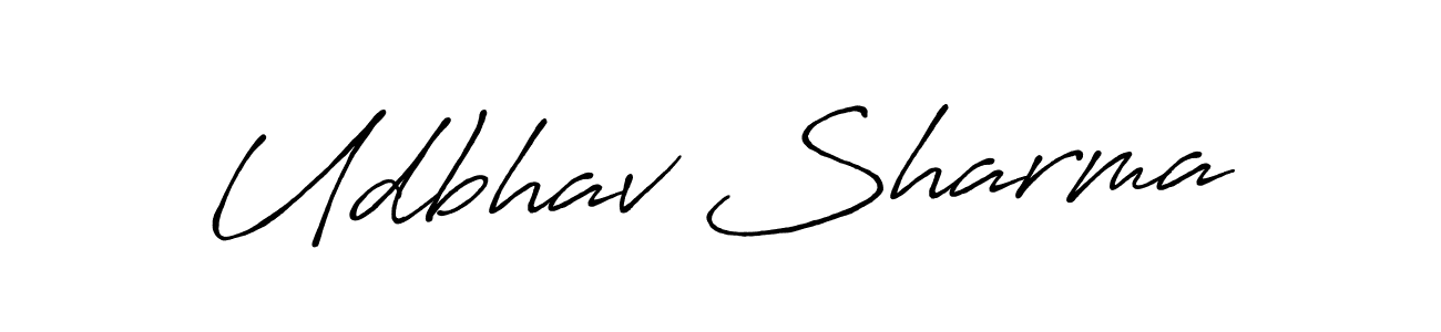 How to make Udbhav Sharma name signature. Use Antro_Vectra_Bolder style for creating short signs online. This is the latest handwritten sign. Udbhav Sharma signature style 7 images and pictures png