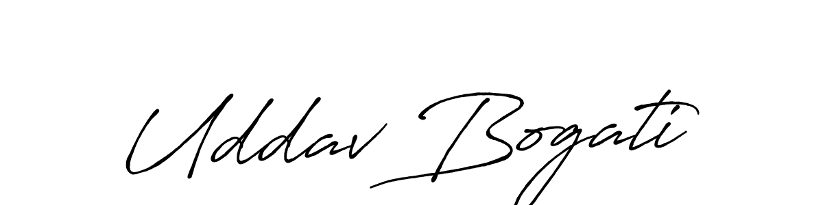 Use a signature maker to create a handwritten signature online. With this signature software, you can design (Antro_Vectra_Bolder) your own signature for name Uddav Bogati. Uddav Bogati signature style 7 images and pictures png