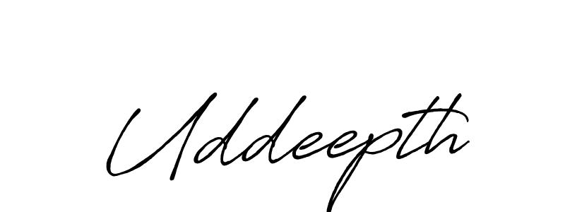 Create a beautiful signature design for name Uddeepth. With this signature (Antro_Vectra_Bolder) fonts, you can make a handwritten signature for free. Uddeepth signature style 7 images and pictures png