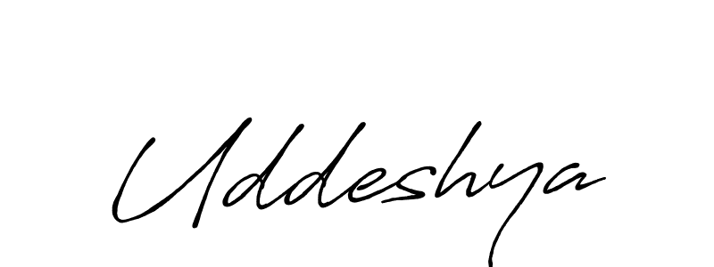 Uddeshya stylish signature style. Best Handwritten Sign (Antro_Vectra_Bolder) for my name. Handwritten Signature Collection Ideas for my name Uddeshya. Uddeshya signature style 7 images and pictures png