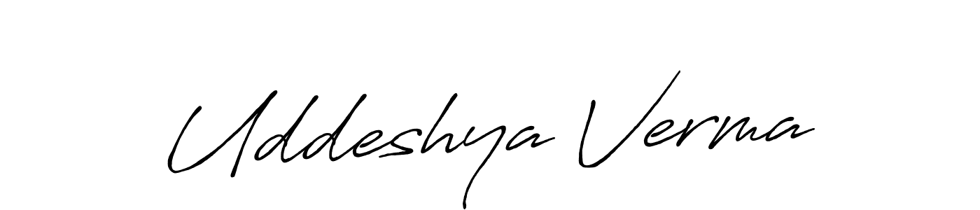 The best way (Antro_Vectra_Bolder) to make a short signature is to pick only two or three words in your name. The name Uddeshya Verma include a total of six letters. For converting this name. Uddeshya Verma signature style 7 images and pictures png