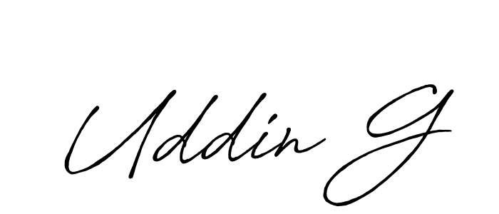 Make a beautiful signature design for name Uddin G. With this signature (Antro_Vectra_Bolder) style, you can create a handwritten signature for free. Uddin G signature style 7 images and pictures png