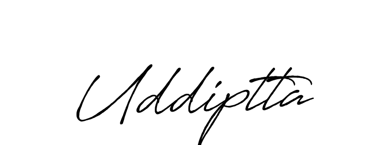 Make a beautiful signature design for name Uddiptta. With this signature (Antro_Vectra_Bolder) style, you can create a handwritten signature for free. Uddiptta signature style 7 images and pictures png