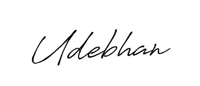 How to make Udebhan name signature. Use Antro_Vectra_Bolder style for creating short signs online. This is the latest handwritten sign. Udebhan signature style 7 images and pictures png