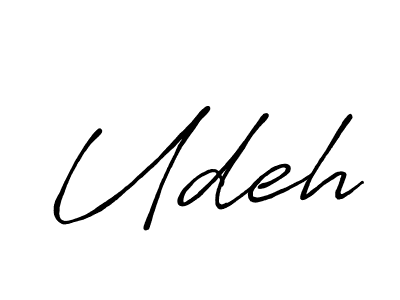 Make a beautiful signature design for name Udeh. With this signature (Antro_Vectra_Bolder) style, you can create a handwritten signature for free. Udeh signature style 7 images and pictures png