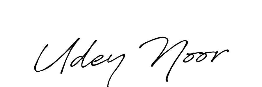 How to make Udey Noor name signature. Use Antro_Vectra_Bolder style for creating short signs online. This is the latest handwritten sign. Udey Noor signature style 7 images and pictures png