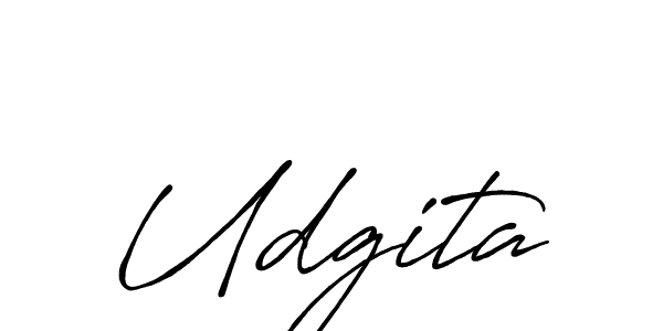 Udgita stylish signature style. Best Handwritten Sign (Antro_Vectra_Bolder) for my name. Handwritten Signature Collection Ideas for my name Udgita. Udgita signature style 7 images and pictures png