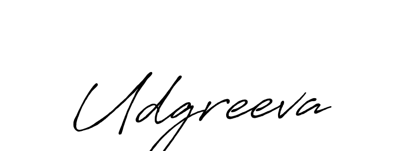 Use a signature maker to create a handwritten signature online. With this signature software, you can design (Antro_Vectra_Bolder) your own signature for name Udgreeva. Udgreeva signature style 7 images and pictures png