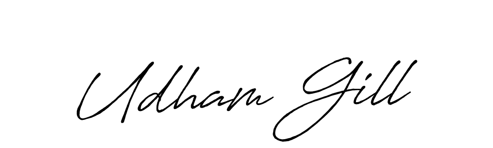 Udham Gill stylish signature style. Best Handwritten Sign (Antro_Vectra_Bolder) for my name. Handwritten Signature Collection Ideas for my name Udham Gill. Udham Gill signature style 7 images and pictures png