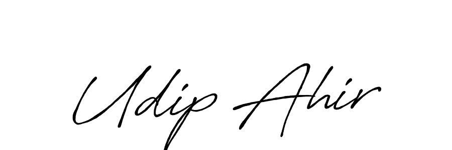 Udip Ahir stylish signature style. Best Handwritten Sign (Antro_Vectra_Bolder) for my name. Handwritten Signature Collection Ideas for my name Udip Ahir. Udip Ahir signature style 7 images and pictures png